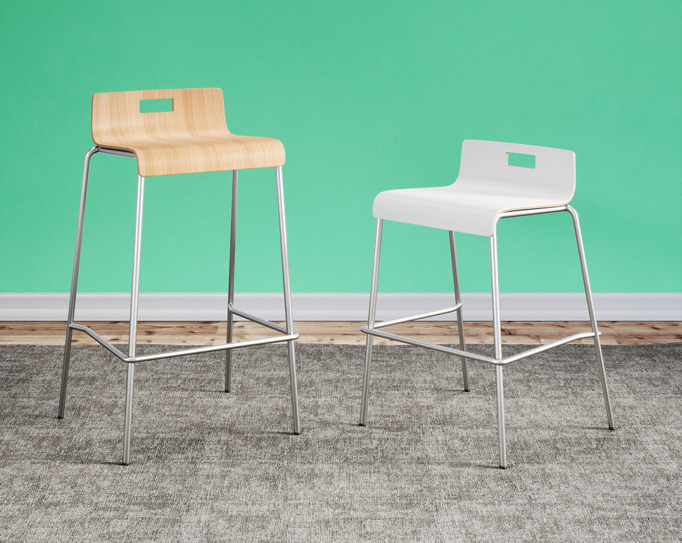 Lo Stool and Counter Stool in Cafe Latte and White image