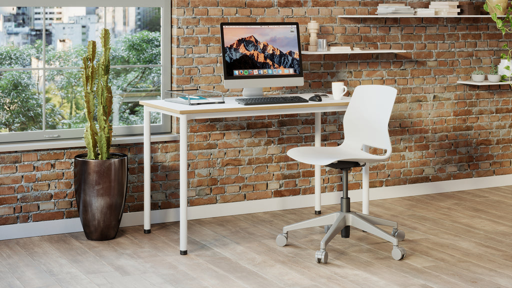 Dundee Leather Rolling Desk Chair