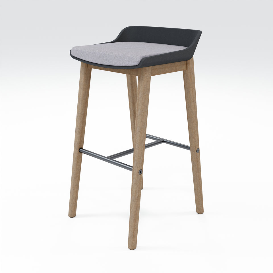 Iver stool in dark grey and latte finish