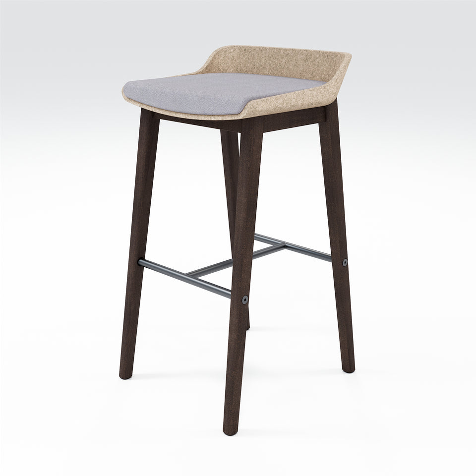 Iver stool in almond with umber finish