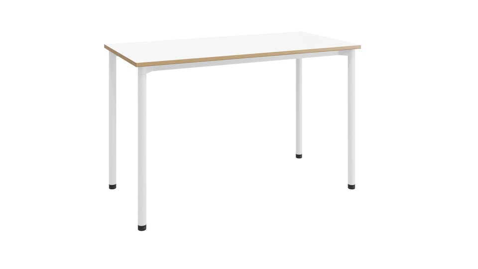 Village desk in white with plywood edge