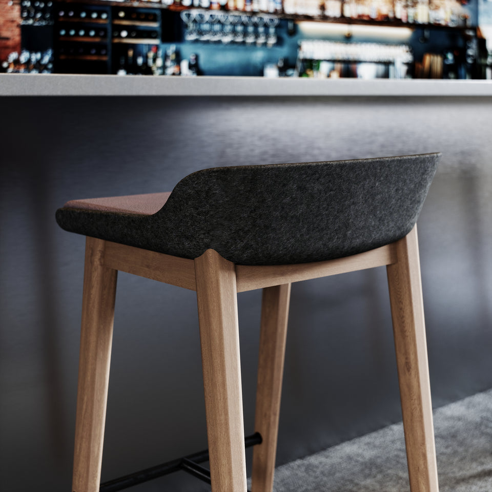 Iver dark grey stool at bar